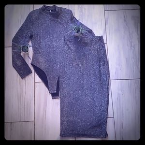 Shimmer Two Piece Skirt Set